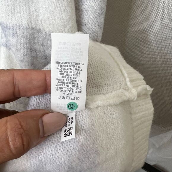 Aerie Oversized Comfy Striped Cape Sweater Criss Cross Back Gray White Size L/XL - Picture 13 of 16